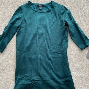 Green 3/4 sleeve Sweater Dress